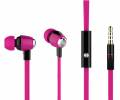 Yison Stereo Earphones with Microphone and Flat Cable for Android/iOs Devices Pink S30-P